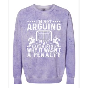 Hockey Player Arguing Gift Funny Hockey Gift Colorblast Crewneck Sweatshirt