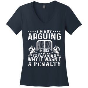 Hockey Player Arguing Women's V-Neck T-Shirt