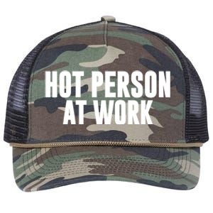 Hot Person At Work Funny Sarcastic Humor Retro Rope Trucker Hat Cap