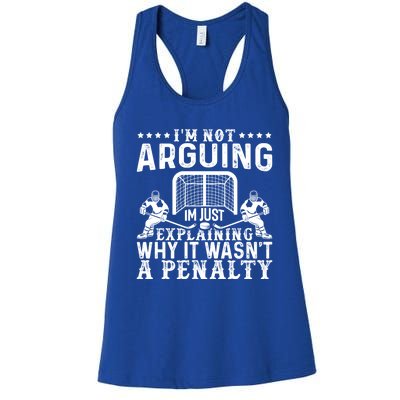 Hockey Player Arguing Gift Funny Hockey Gift Women's Racerback Tank