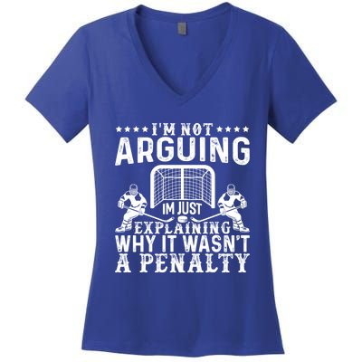 Hockey Player Arguing Gift Funny Hockey Gift Women's V-Neck T-Shirt