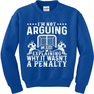 Hockey Player Arguing Gift Funny Hockey Gift Kids Sweatshirt