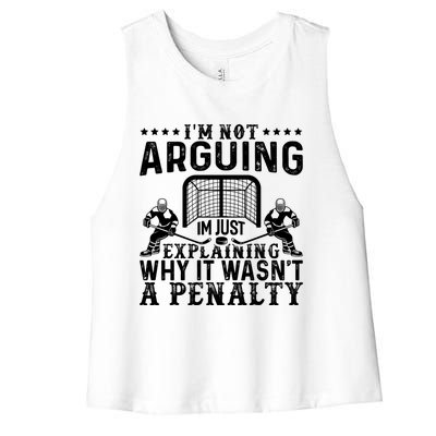 Hockey Player Arguing Gift Funny Hockey Gift Women's Racerback Cropped Tank