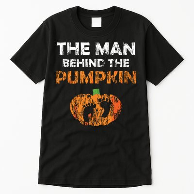 Halloween Pregnancy Announcement The Man Behind The Pumpkin Tall T-Shirt