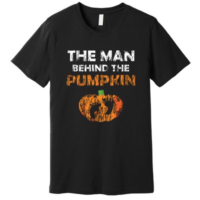 Halloween Pregnancy Announcement The Man Behind The Pumpkin Premium T-Shirt