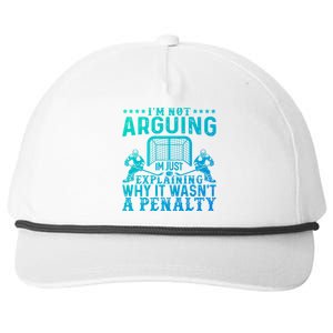 Hockey Player Arguing Gift Funny Hockey Gift Snapback Five-Panel Rope Hat