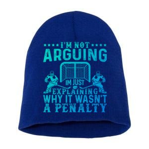 Hockey Player Arguing Gift Funny Hockey Gift Short Acrylic Beanie