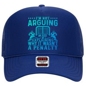 Hockey Player Arguing Gift Funny Hockey Gift High Crown Mesh Back Trucker Hat