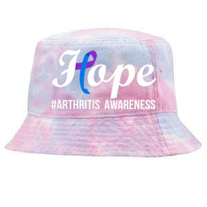 Hope Purple And Blue Ribbon Arthritis Awareness Month Cute Gift Tie-Dyed Bucket Hat