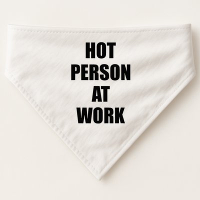 Hot Person At Work Funny USA-Made Doggie Bandana