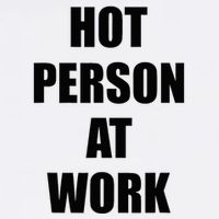 Hot Person At Work Funny Cropped Pullover Crew