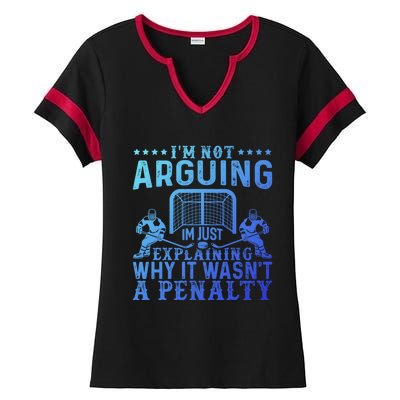 Hockey Player Arguing Gift Funny Hockey Gift Ladies Halftime Notch Neck Tee