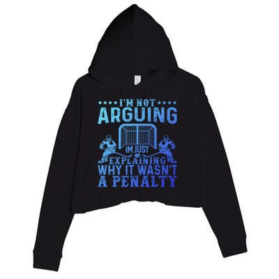 Hockey Player Arguing Gift Funny Hockey Gift Crop Fleece Hoodie