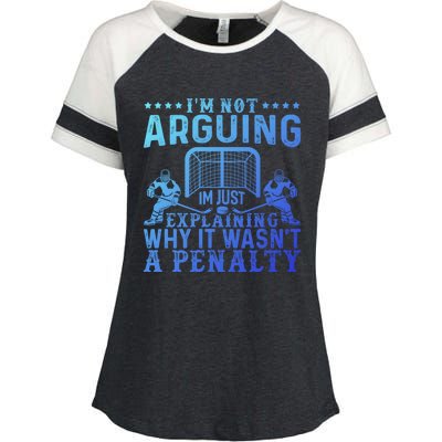 Hockey Player Arguing Gift Funny Hockey Gift Enza Ladies Jersey Colorblock Tee