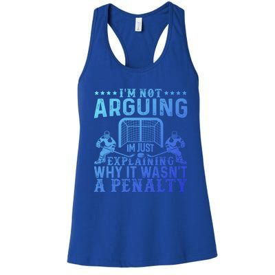 Hockey Player Arguing Gift Funny Hockey Gift Women's Racerback Tank