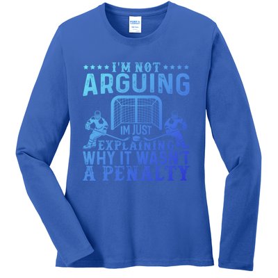 Hockey Player Arguing Gift Funny Hockey Gift Ladies Long Sleeve Shirt