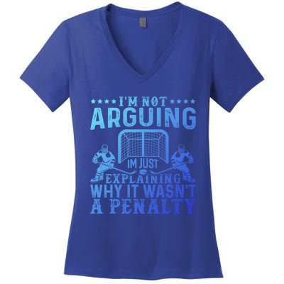 Hockey Player Arguing Gift Funny Hockey Gift Women's V-Neck T-Shirt