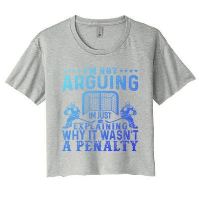 Hockey Player Arguing Gift Funny Hockey Gift Women's Crop Top Tee