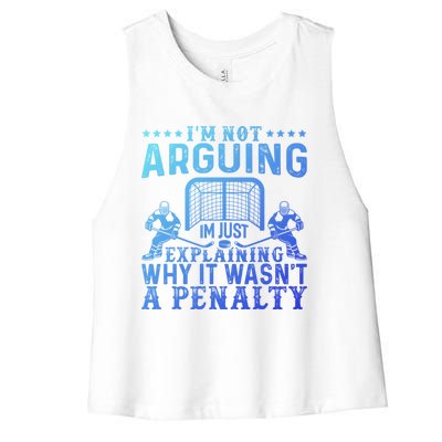 Hockey Player Arguing Gift Funny Hockey Gift Women's Racerback Cropped Tank