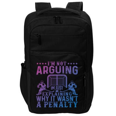 Hockey Player Arguing Gift Funny Hockey Gift Impact Tech Backpack