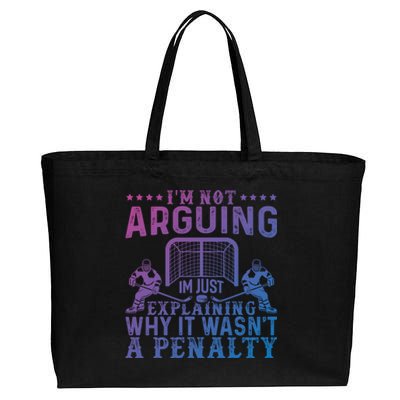 Hockey Player Arguing Gift Funny Hockey Gift Cotton Canvas Jumbo Tote