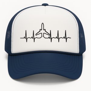 Heartbeat Pilot Aviation Airplane Aircraft Christmas Gift Funny Gift Trucker Hat