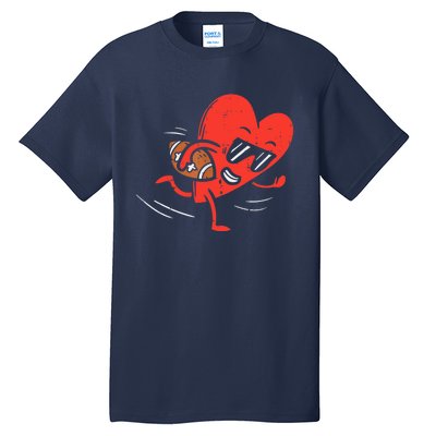 Heart Playing American Football Valentines Day Sports Boys T Tall T-Shirt