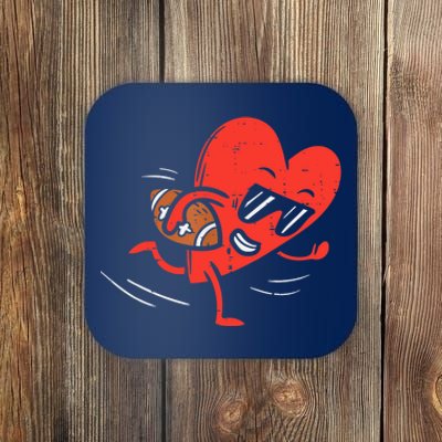 Heart Playing American Football Valentines Day Sports Boys T Coaster