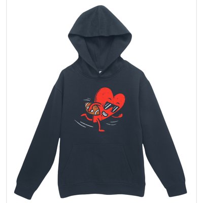 Heart Playing American Football Valentines Day Sports Boys T Urban Pullover Hoodie