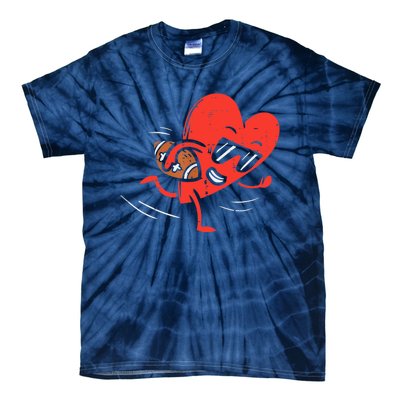 Heart Playing American Football Valentines Day Sports Boys T Tie-Dye T-Shirt