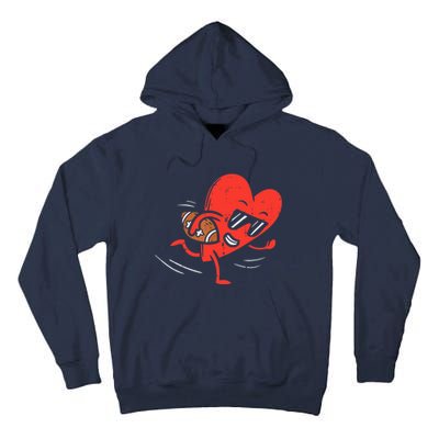 Heart Playing American Football Valentines Day Sports Boys T Tall Hoodie