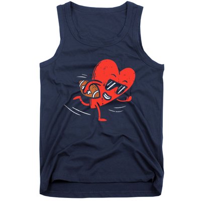 Heart Playing American Football Valentines Day Sports Boys T Tank Top