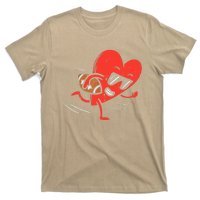 Heart Playing American Football Valentines Day Sports Boys T T-Shirt