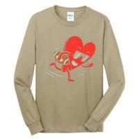 Heart Playing American Football Valentines Day Sports Boys T Tall Long Sleeve T-Shirt