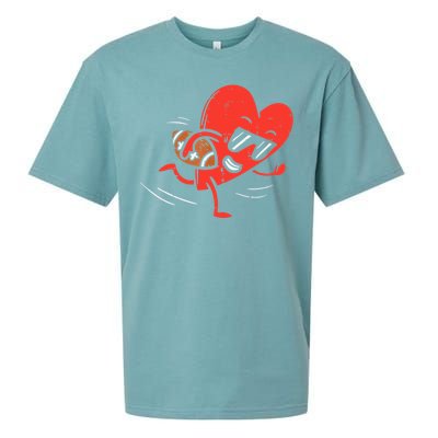 Heart Playing American Football Valentines Day Sports Boys T Sueded Cloud Jersey T-Shirt