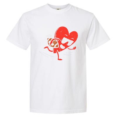 Heart Playing American Football Valentines Day Sports Boys T Garment-Dyed Heavyweight T-Shirt