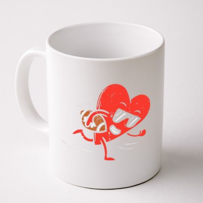 Heart Playing American Football Valentines Day Sports Boys T Coffee Mug