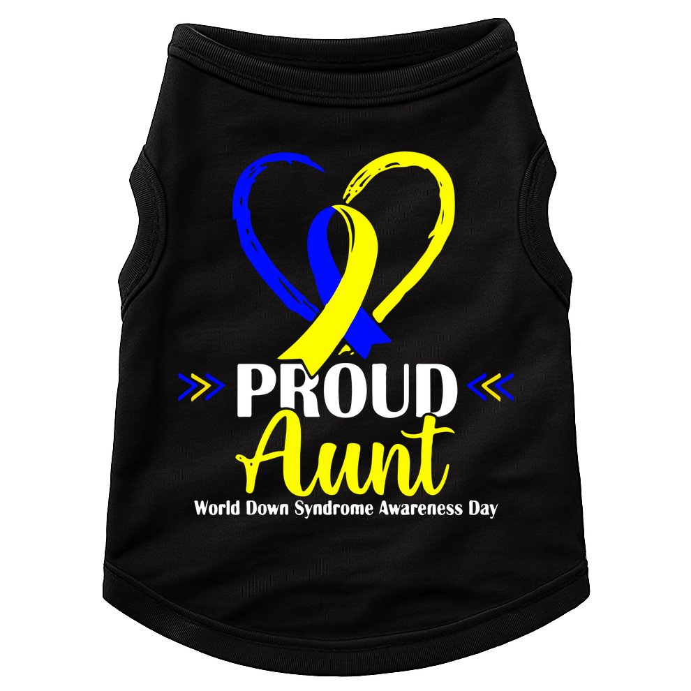Heart Proud Aunt World Down Syndrome Awareness Day Gift Doggie Tank