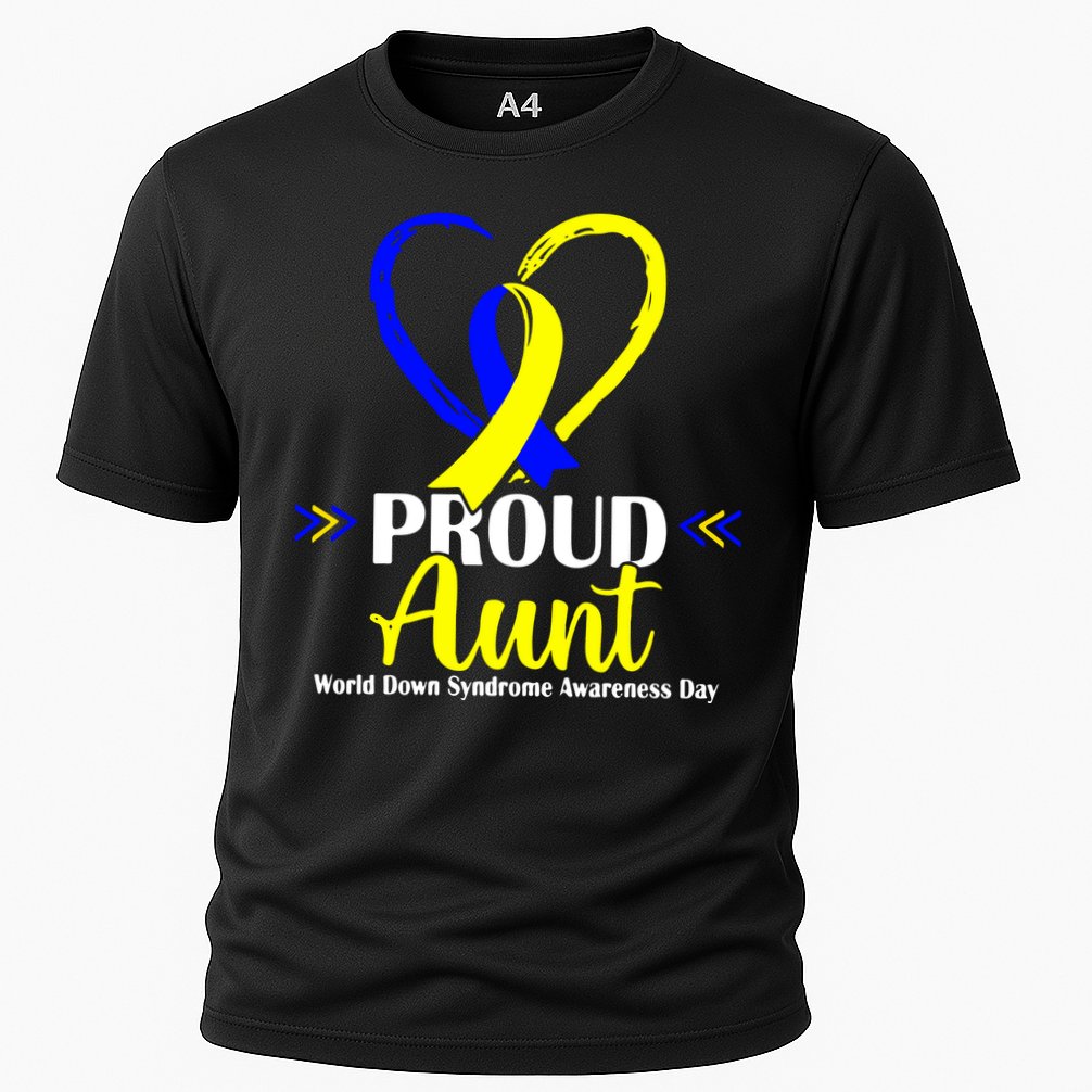 Heart Proud Aunt World Down Syndrome Awareness Day Gift Cooling Performance Crew T-Shirt
