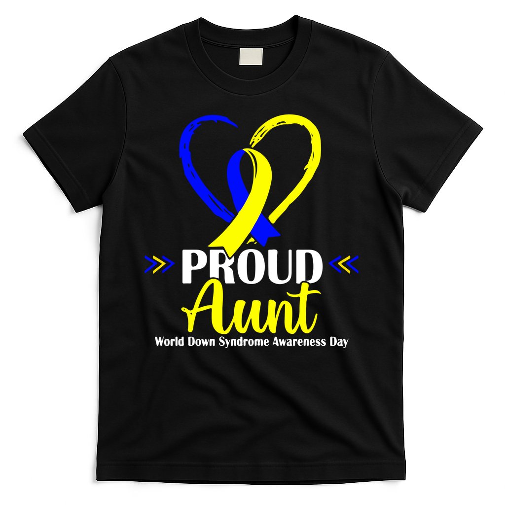 Heart Proud Aunt World Down Syndrome Awareness Day Gift T-Shirt