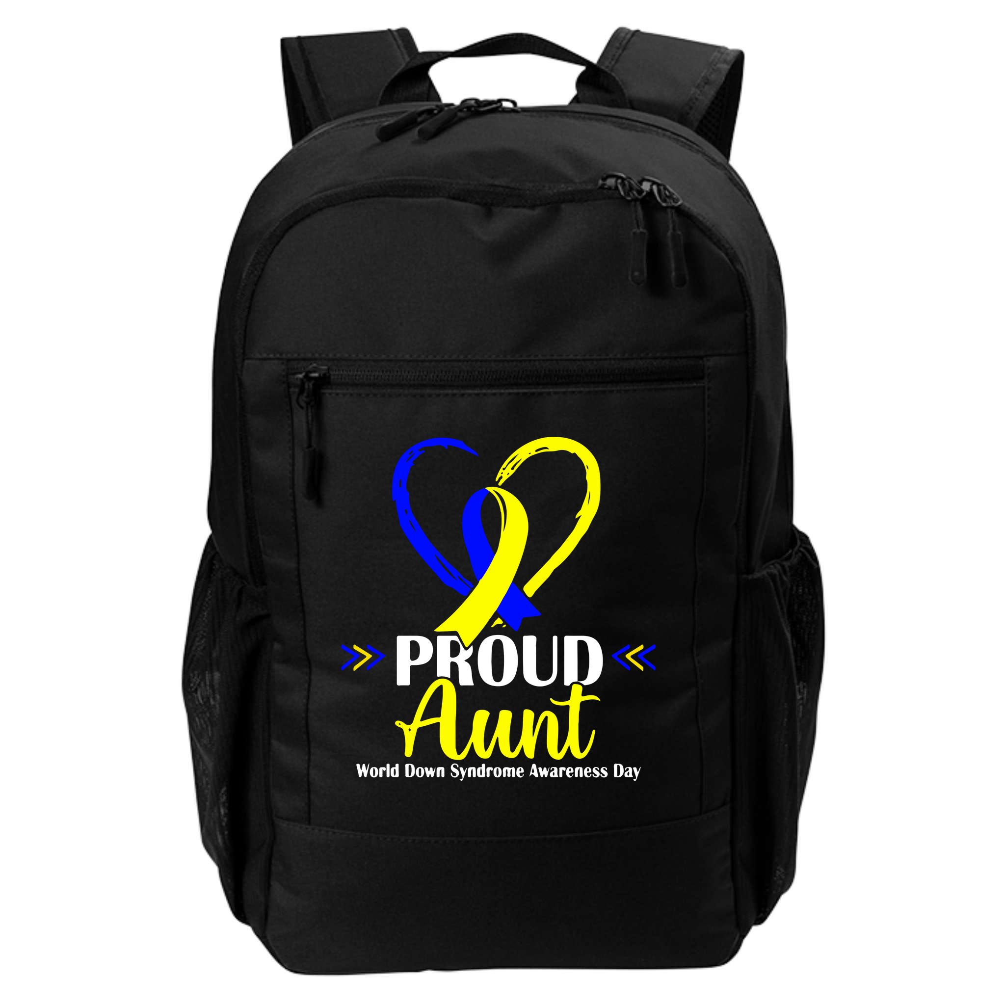 Heart Proud Aunt World Down Syndrome Awareness Day Gift Backpack
