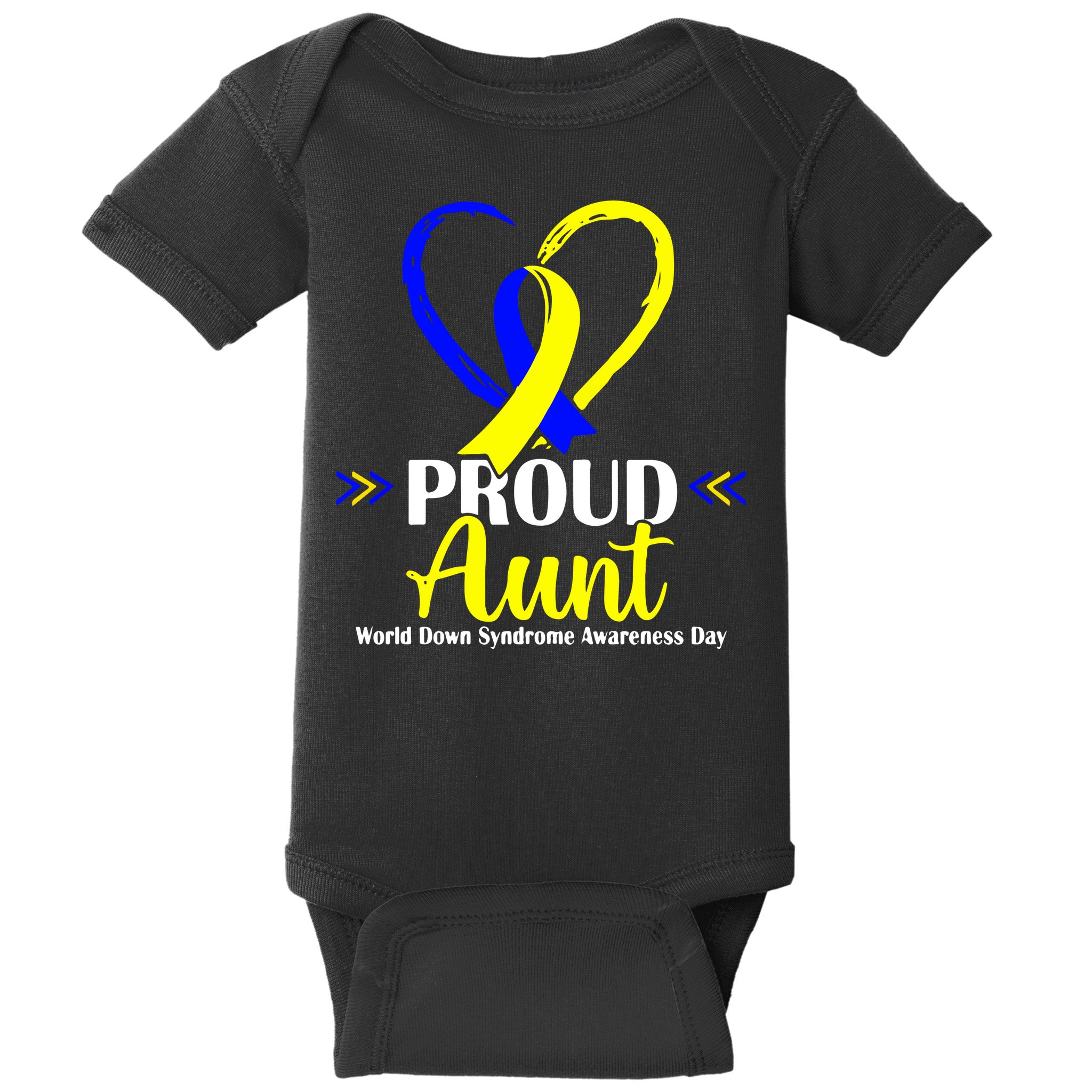 Heart Proud Aunt World Down Syndrome Awareness Day Gift Baby Bodysuit