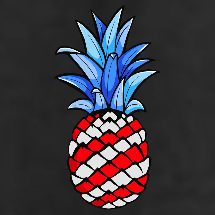Hawaiian Pineapple American Flag 4th Of July Gift 7 Panel Mesh Trucker Snapback Hat