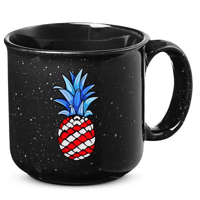 Hawaiian Pineapple American Flag 4th Of July Gift 15oz Campfire Ceramic Mug