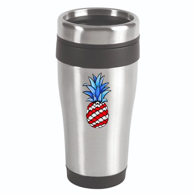 Hawaiian Pineapple American Flag 4th Of July Gift 16oz Travel Tumbler
