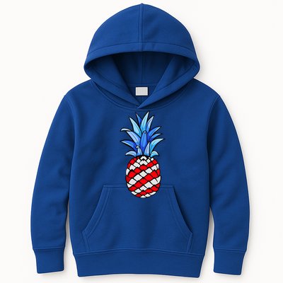 Hawaiian Pineapple American Flag 4th Of July Gift Kids Hoodie