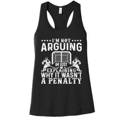 Hockey Player Arguing Gift Funny Hockey Women's Racerback Tank