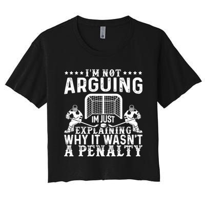 Hockey Player Arguing Gift Funny Hockey Women's Crop Top Tee