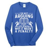 Hockey Player Arguing Gift Funny Ice Hockey Gift Tall Long Sleeve T-Shirt