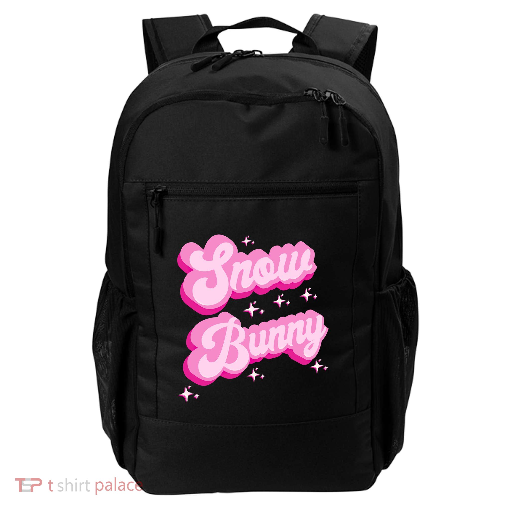Hot Pink Aesthetic Ski Lover Winter Wonderland Snow Bunny Gift Backpack